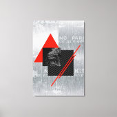 Rood, zwart, zwart & grijze streep print kunst (Voorkant)