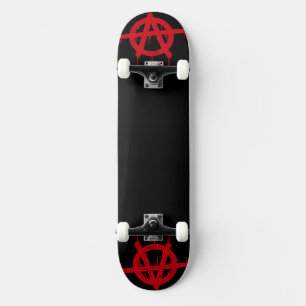 Rood-Zwarte Anarchie Originele Kunst Skateboard