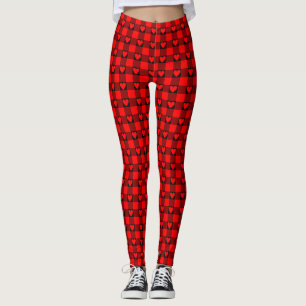 Rood Zwarte Buffalo Hart Schotlandse Ruit Leggings
