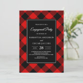 Rood-Zwarte Buffalo Plaid  Kaart (Staand voorkant)
