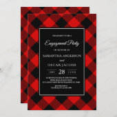 Rood-Zwarte Buffalo Plaid  Kaart (Voorkant / Achterkant)