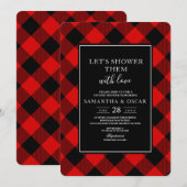 Rood-Zwarte Buffalo Plaid  Kaart (Voorkant / Achterkant)