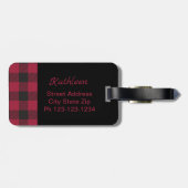 Rood zwarte buffels, geplakt Initiaal monogram che Bagagelabel (Achterkant horizontaal)