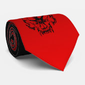 Rood/zwarte demon Stropdas (Opgerold)