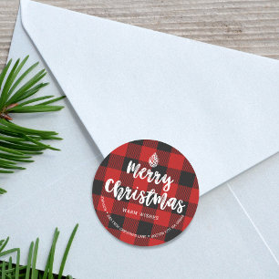 Rood Zwarte Rut Borstel Schrift Retouradres Ronde Sticker
