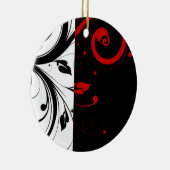 Rood-zwarte wijnstokken keramisch ornament (Rechts)