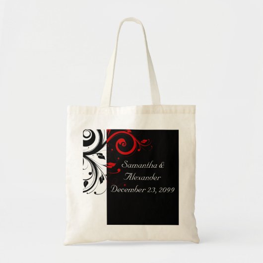 Rood-zwarte wijnstokken tote bag (Voorkant)