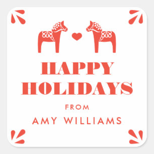 Rood Zweeds Dala Paard Geschenk Sticker