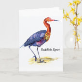 Roodachtige de notakaart van de Aigrette Kaart (Gele Bloem)