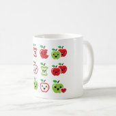 Roodappel en groene appel kawaii beker koffiemok (Voorkant rechts)