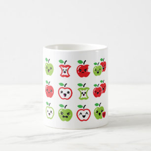 Roodappel en groene appel kawaii beker koffiemok