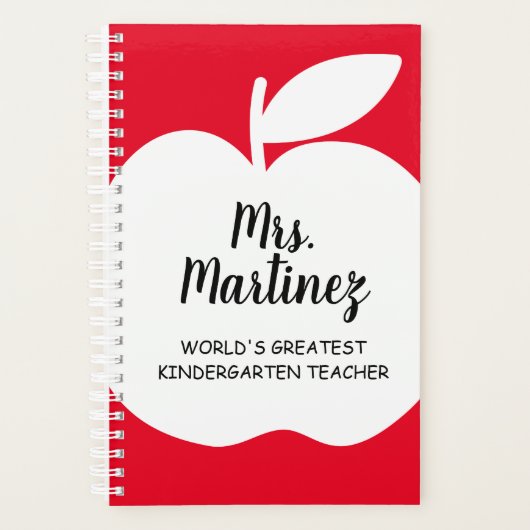 Roodappel silhouet beste kleuterschool planner (Voorkant)