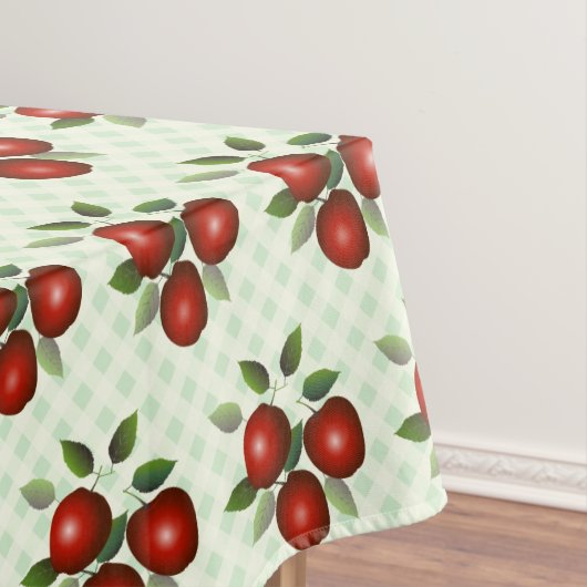 Roodappelsap Vrucht Gingham Tafelkleed (Voorbeeld)