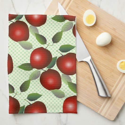 Roodappelsap Vrucht Gingham Theedoek (Quarter Fold)