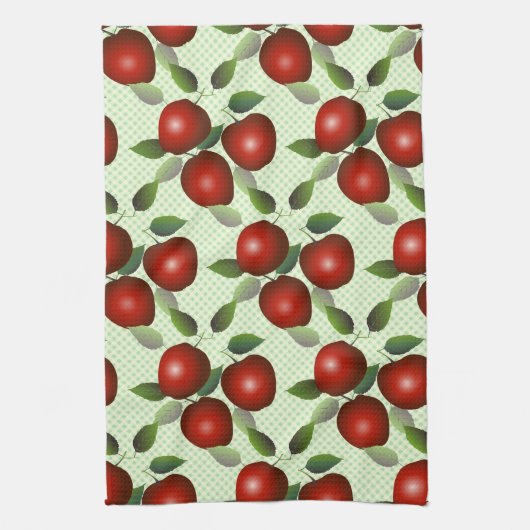 Roodappelsap Vrucht Gingham Theedoek (Verticaal)