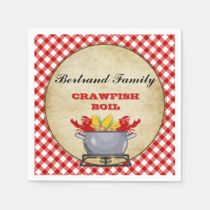 Roodbaars Boil Pot Red Check Gingham Servet