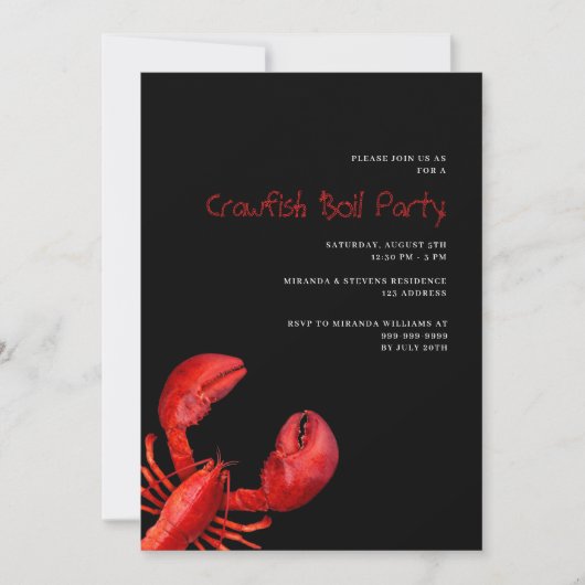 Roodbaars kookplaat rode kreeft zwart kaart (Voorkant)