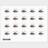 roodbaars ronde sticker (Vel)