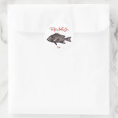 roodbaars ronde sticker (Tas)
