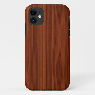Roodbaarse bruine houten korrels iPhone 11 hoesje
