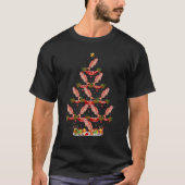 Roodbaarzen Kerstmis kerstboom T-shirt (Voorkant)