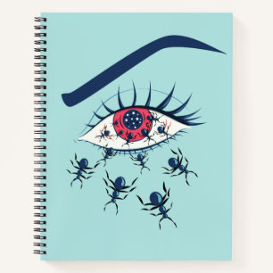 Roodbaarzen kunst met kruipende mieren notitieboek