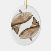 Roodbaarzen (Red Drum) Keramisch siermiddel Ornament (Rechts)