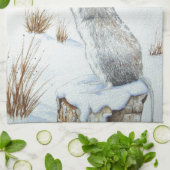 Roodbaarzen sneeuwscopen theedoek (Gevouwen)