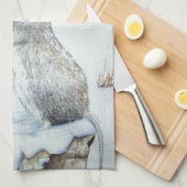 Roodbaarzen sneeuwscopen theedoek (Quarter Fold)