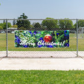 Roodbal met groene kerstboom spandoek (Insitu)