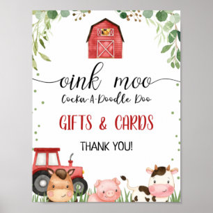 Roodbarnenvloed Boerderij Birthday Party Sign Poster