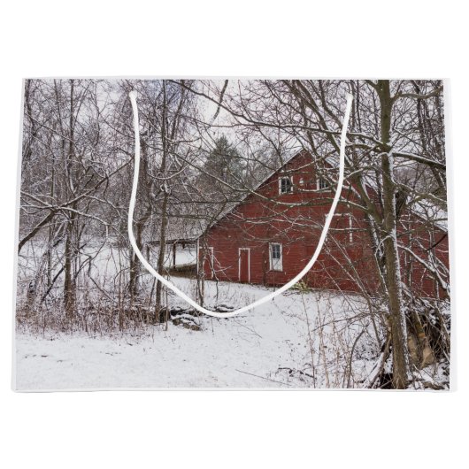 Roodbaron in de sneeuw large cadeauzakje (Voorkant)