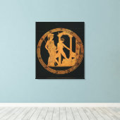 Roodbeeldbeker met afbeelding van Athena, Theseus Canvas Afdruk (Insitu (Houten vloer))