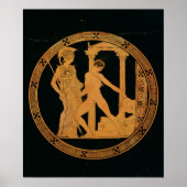 Roodbeeldbeker met afbeelding van Athena, Theseus Poster (Voorkant)