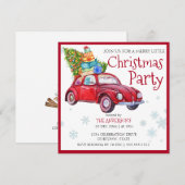  roodbetelauto met kerstboom kaart (Voorkant / Achterkant)