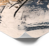 Roodblauwe Abstracte Landschapsposter Poster (Hoek)