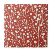 Roodbloem botanisch tegeltje (Voorkant)