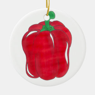 Roodbloem Pepper Gardening Keramisch Ornament