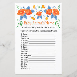 Roodbloemen Babydieren Naam Game