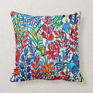 Roodbloemenwiel Kussen