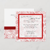 Roodbloemige patroonweddenschappen kaart (Voorkant / Achterkant)