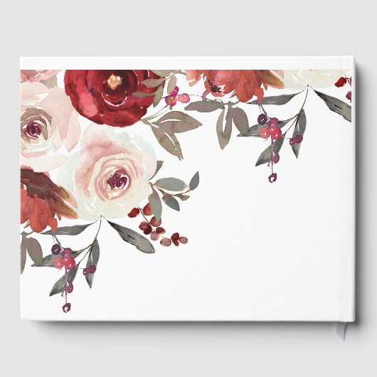 Roodbloesse Rozen bruiloft Gastenboek (Achterkant)