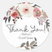 Roodbloesse Rozen bruiloft Ronde Sticker (Voorkant)