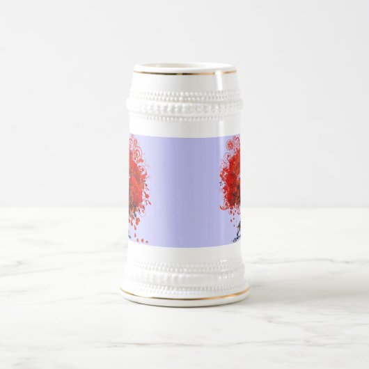 Roodbomen voor T-shirts, cadeautjes, stickers en p Bierpul (Center)