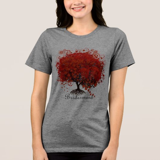 Roodbomen voor T-shirts, cadeautjes, stickers en p Tri-Blend Shirt (Voorkant)