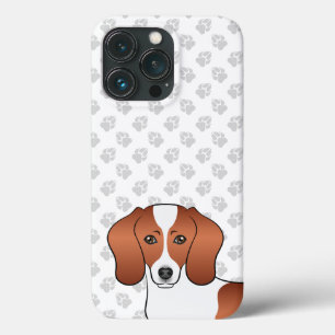 Roodbonte gladharige dachshond cartoon hondenkop iPhone 13 pro hoesje