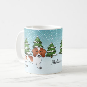 Roodbonte gladharige Dachshund-hond - Winterbos Koffiemok