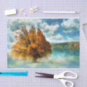 Roodboom in de lijst tissuepapier (Craft)