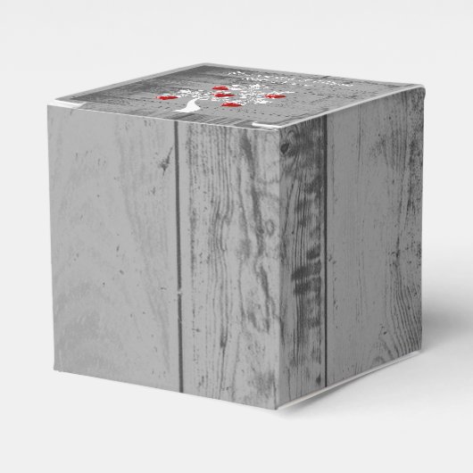 Roodboom van het hartenhuwelijk bedankdoosjes (Voorkant Zijde)