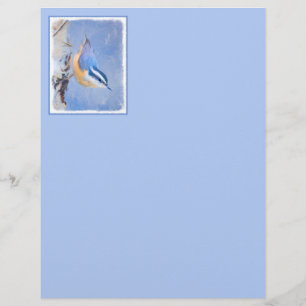 Roodborst Nuthatch schilderij Originele Vogelkunst